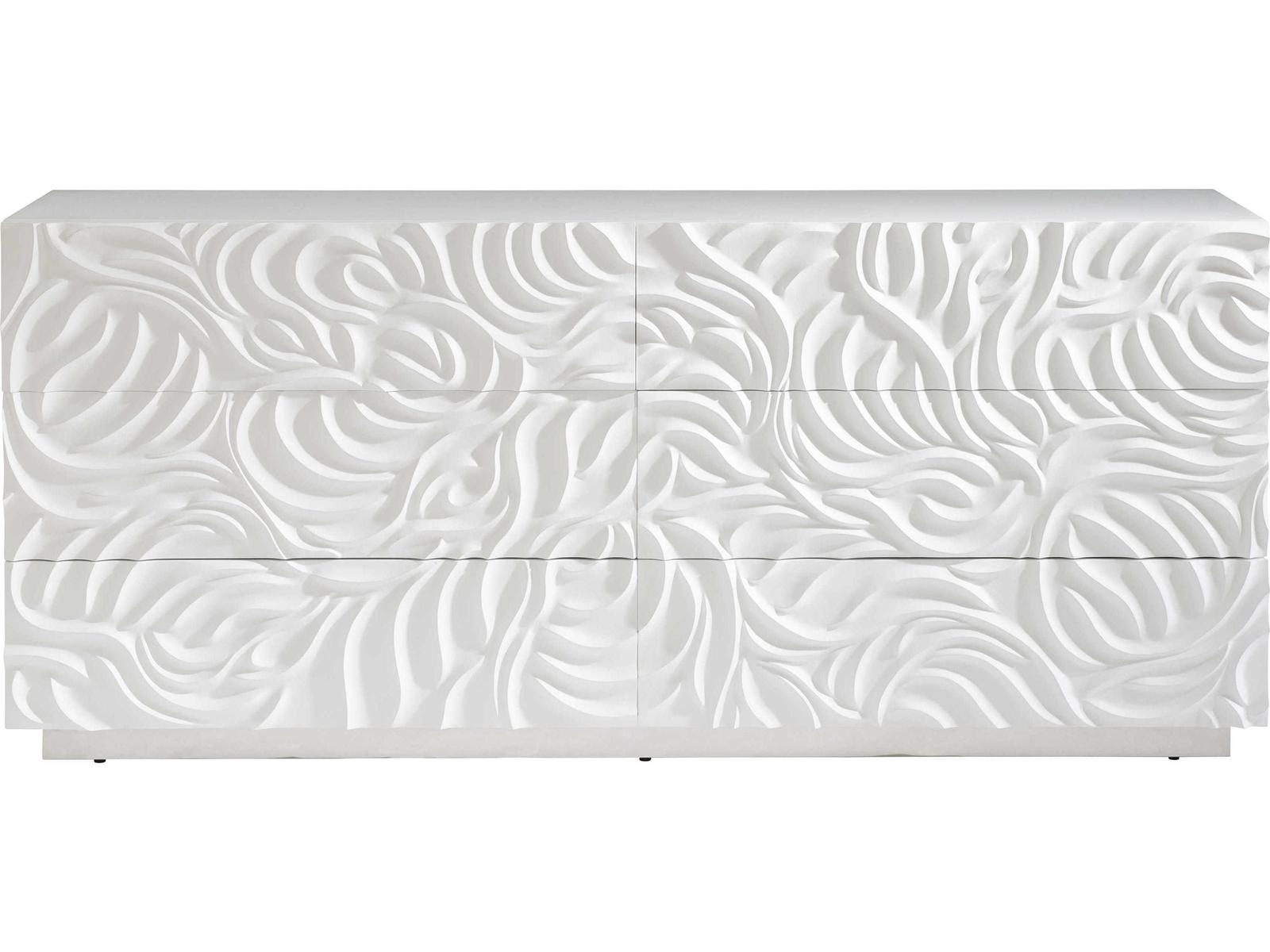 Alia 6-Drawer Dresser in White Plaster Finish