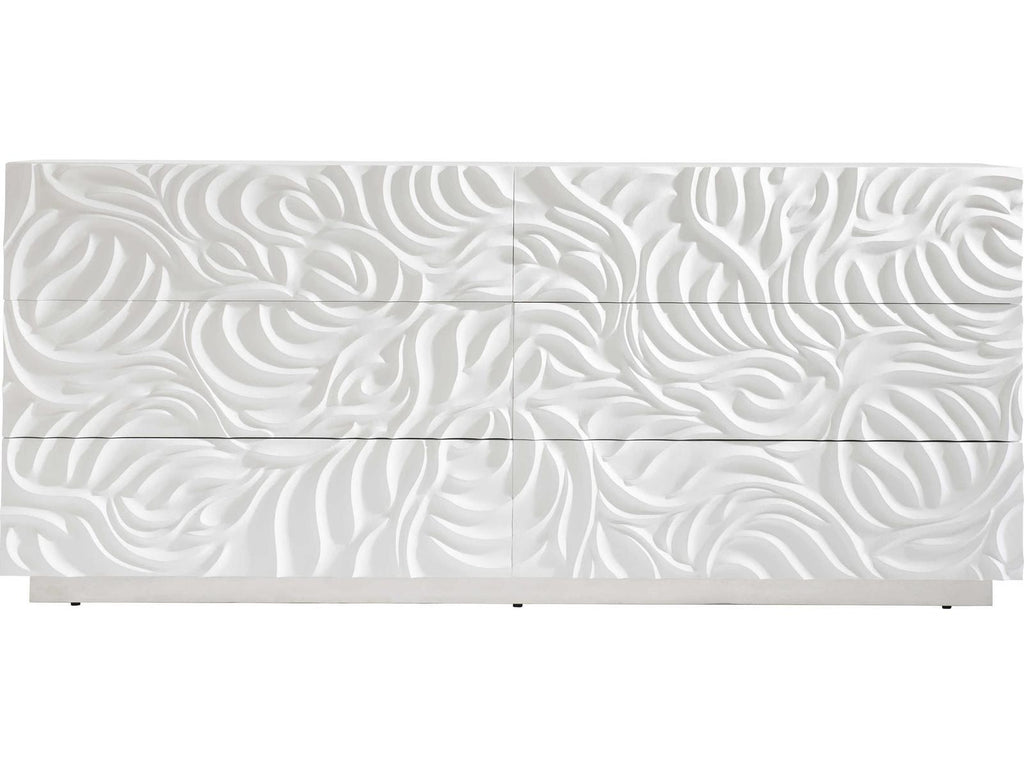 Alia 6-Drawer Dresser in White Plaster Finish