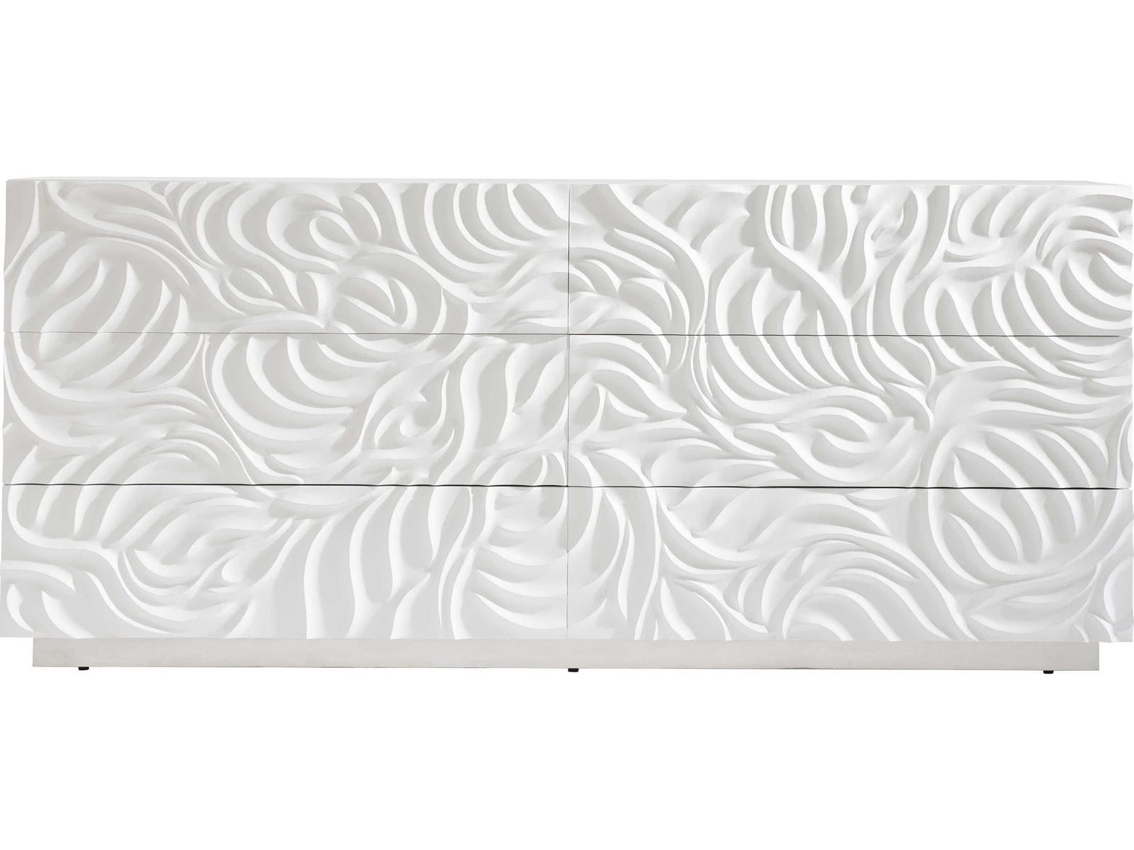 Alia 6-Drawer Dresser in White Plaster Finish