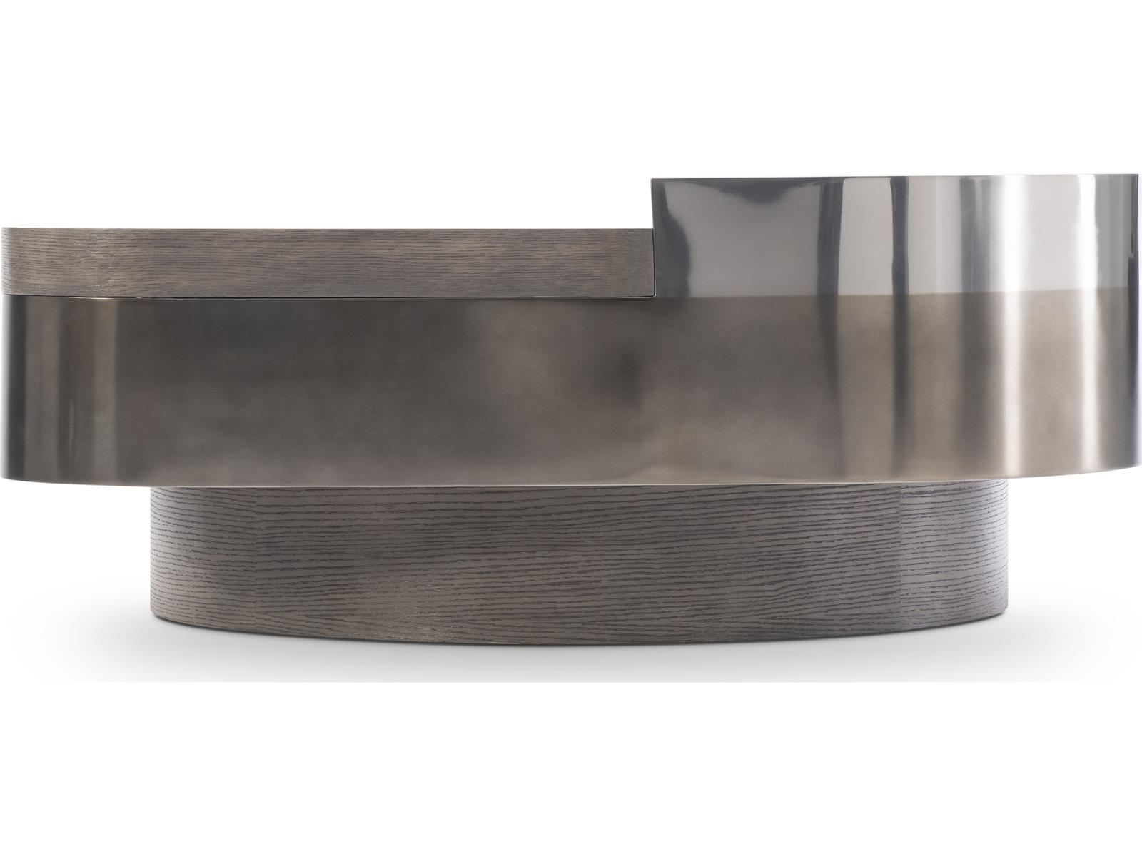 Jacopo Square Coffee Table in Kona Wood and Bronze Metal