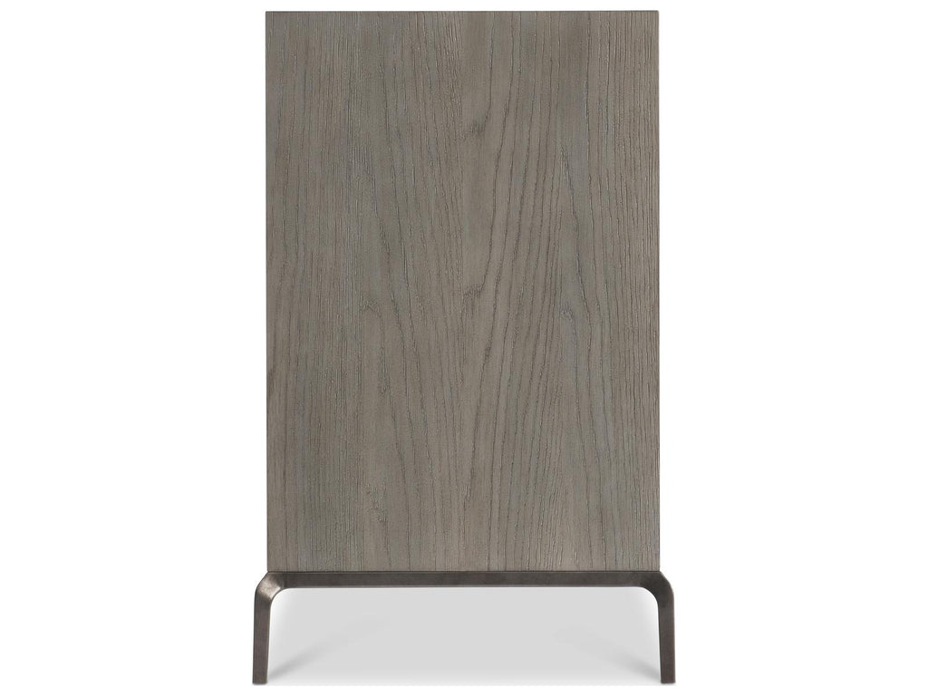 Elysia 74-Inch Three-Door Buffet with Roman Frieze Design in Weathered Greige and Dark Bronze