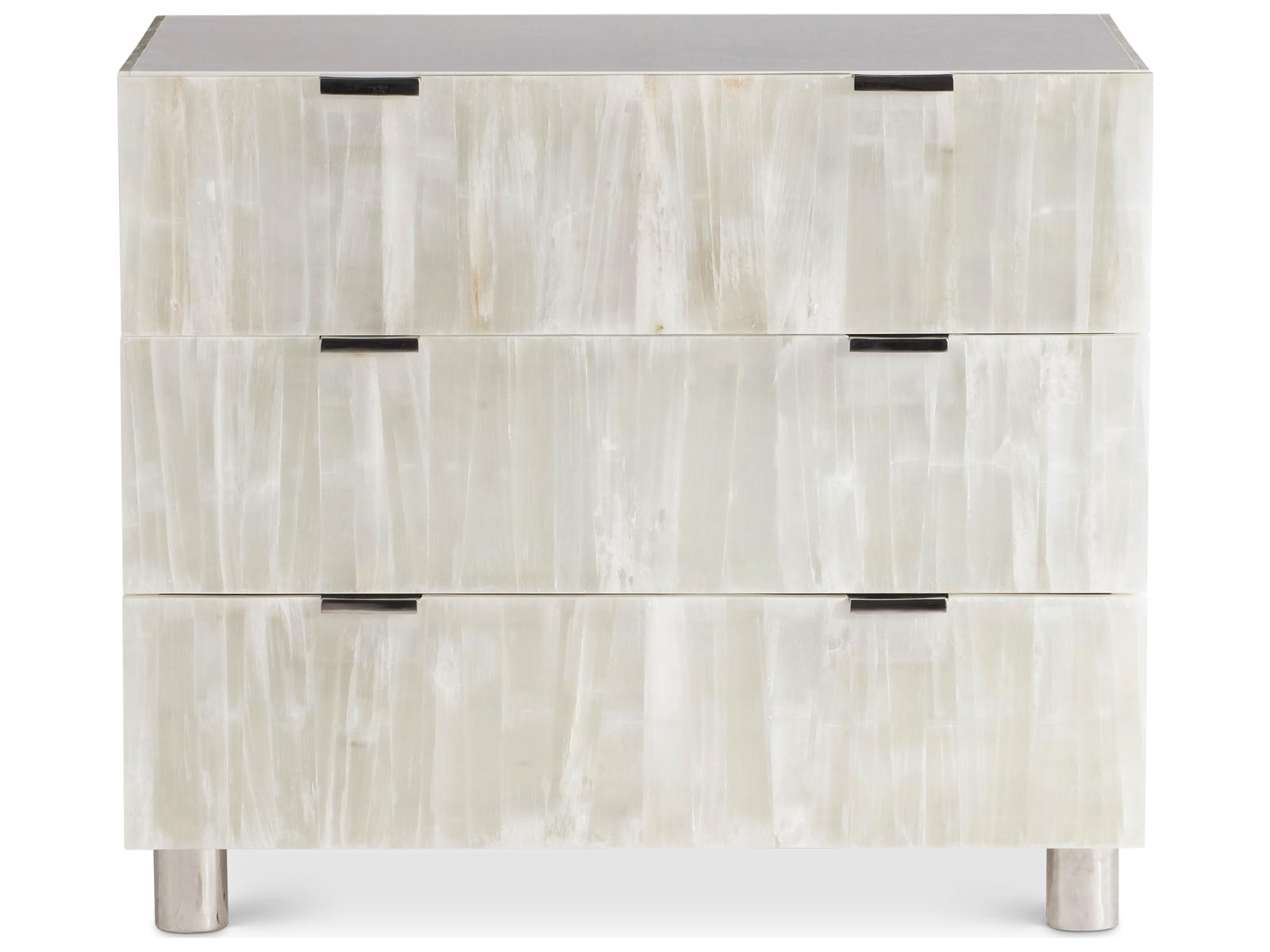 Salka 3-Drawer Nightstand with Selenite Accents and USB Charging