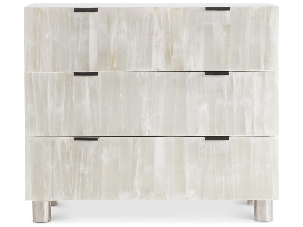 Salka 3-Drawer Nightstand with Selenite Accents and USB Charging