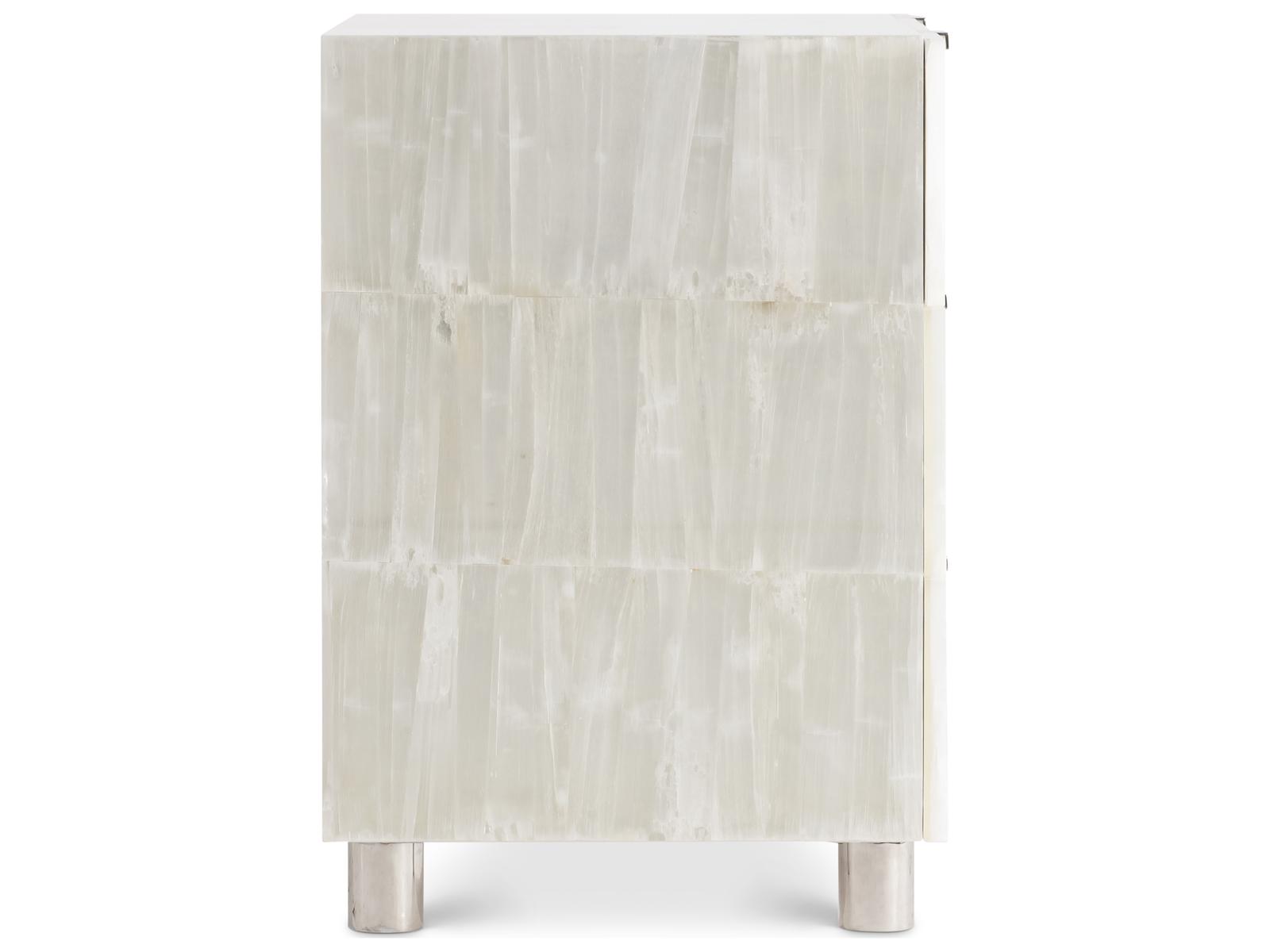 Salka 3-Drawer Nightstand with Selenite Accents and USB Charging
