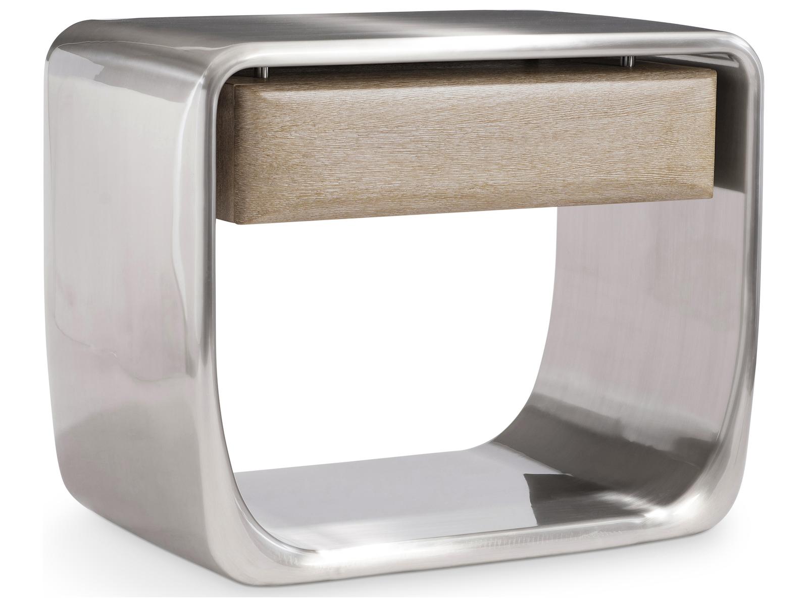 Lomond Single Drawer Nightstand with Tarnished Nickel and Trevin Finish