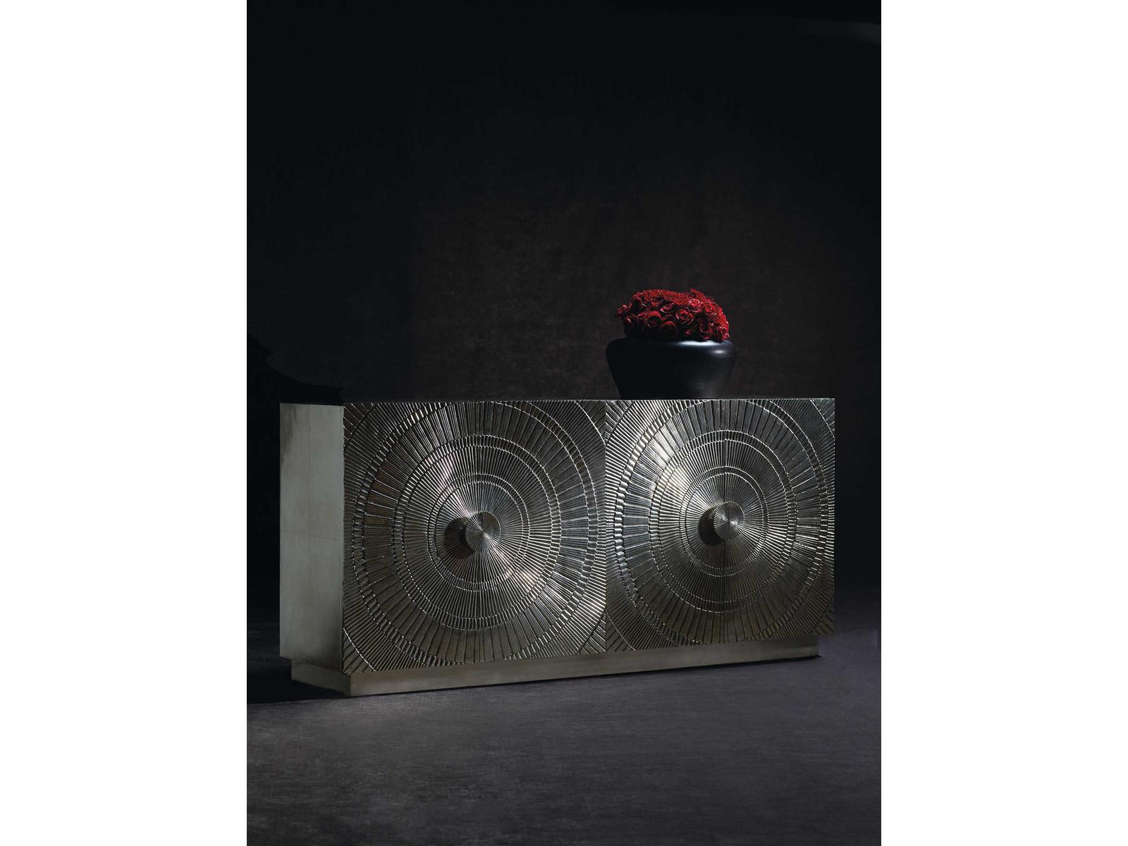 Interiors Barcelona 72-Inch Entertainment Credenza in German Silver