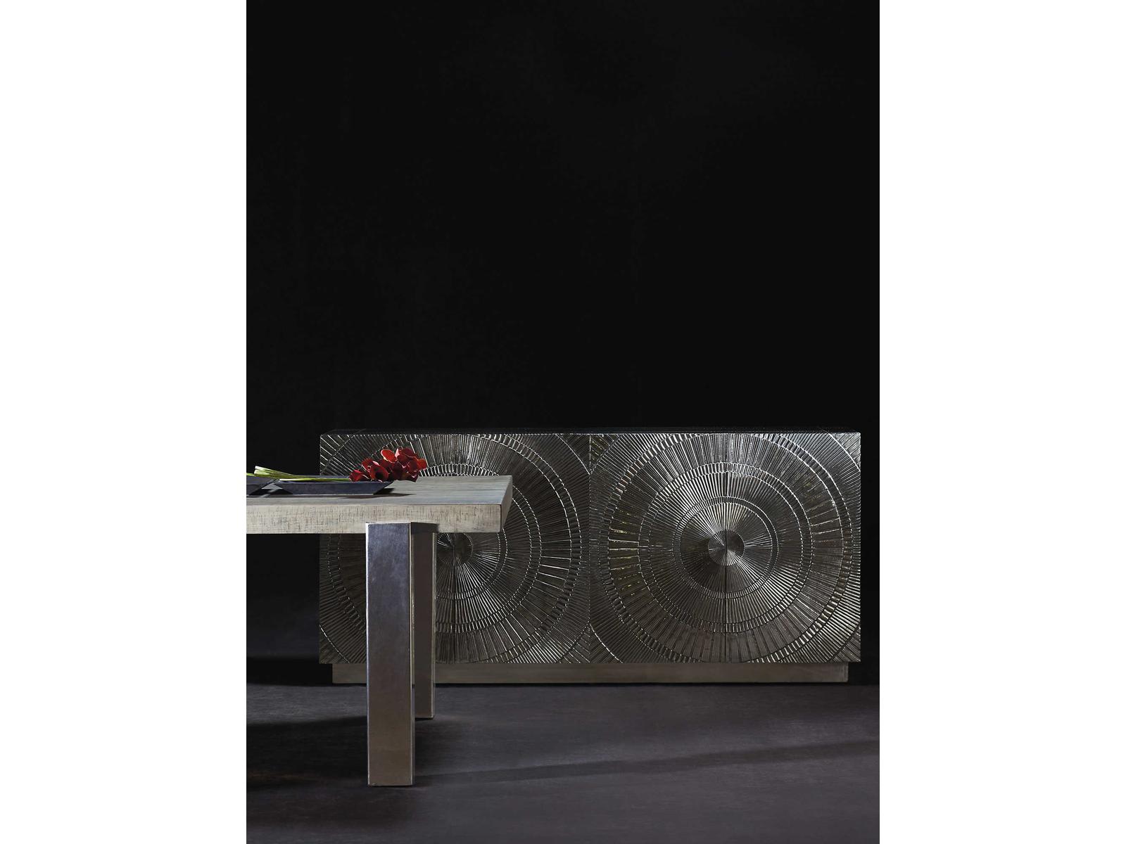 Interiors Barcelona 72-Inch Entertainment Credenza in German Silver