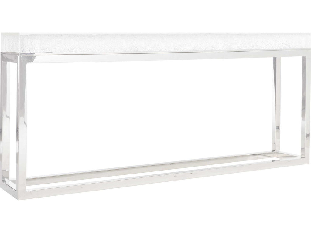 Arctic Console Table with Acrylic Top and Stainless Steel Base