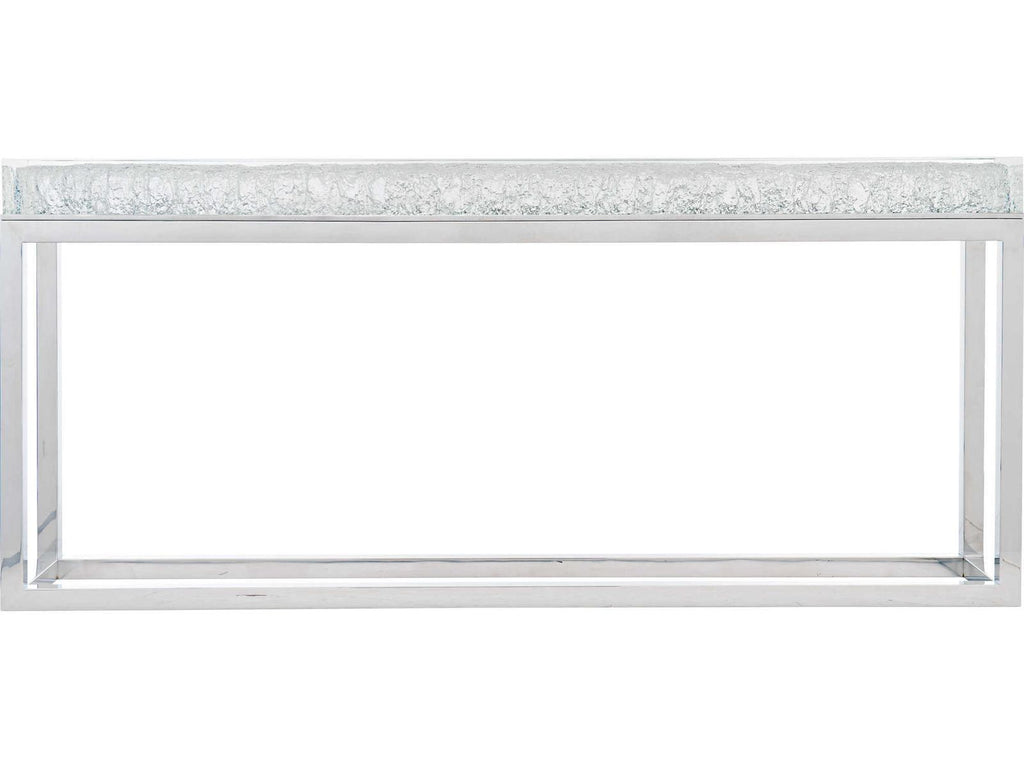 Arctic Console Table with Acrylic Top and Stainless Steel Base