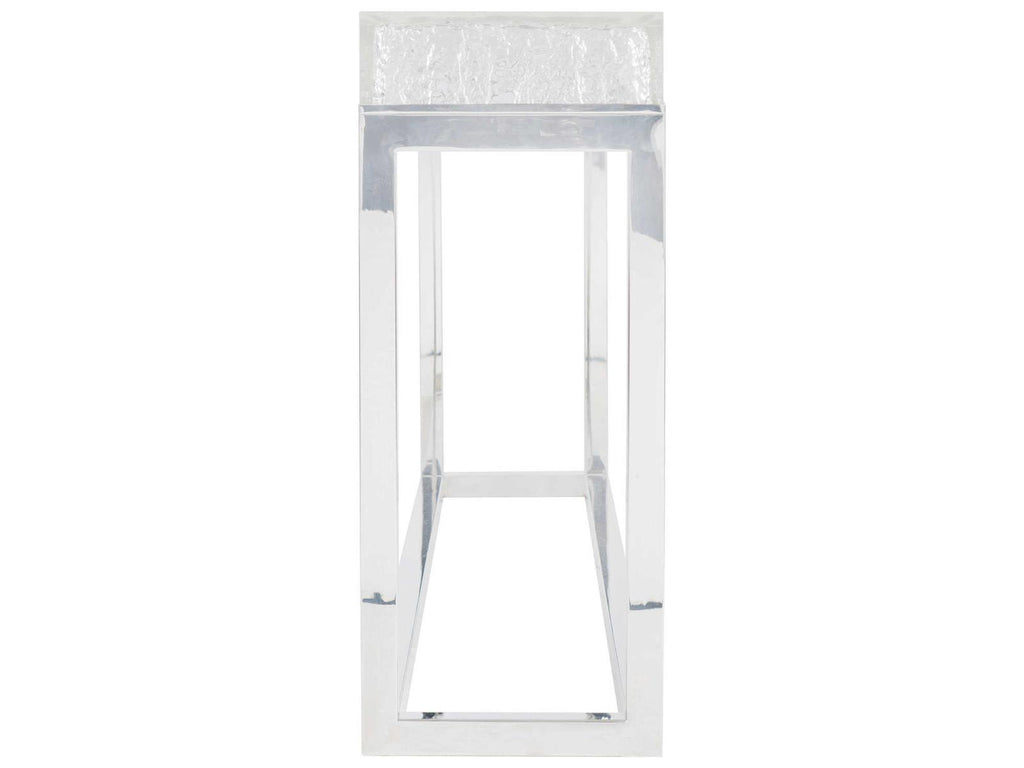 Arctic Console Table with Acrylic Top and Stainless Steel Base