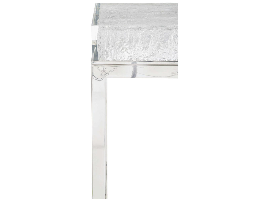 Arctic Console Table with Acrylic Top and Stainless Steel Base