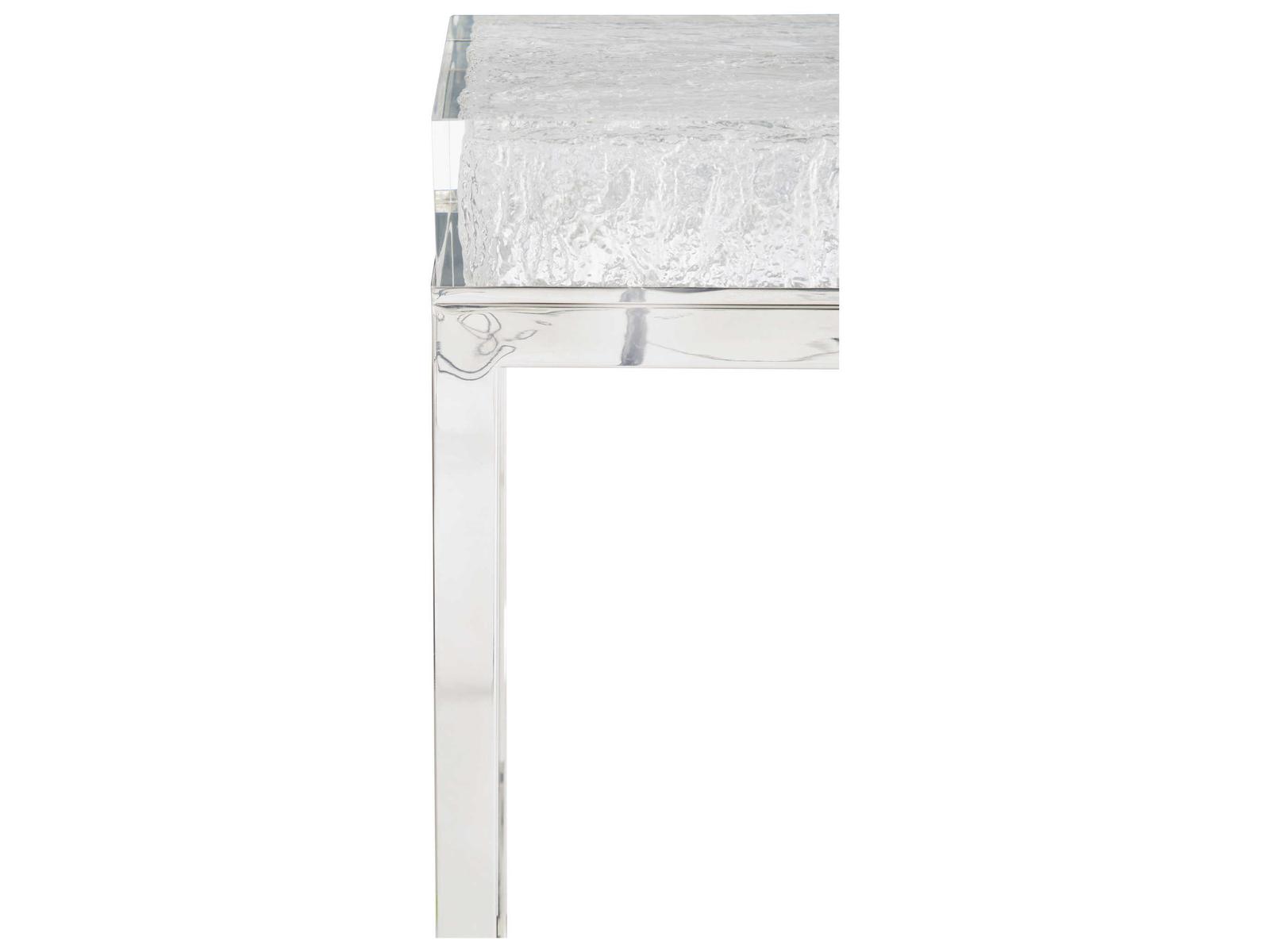 Arctic Console Table with Acrylic Top and Stainless Steel Base