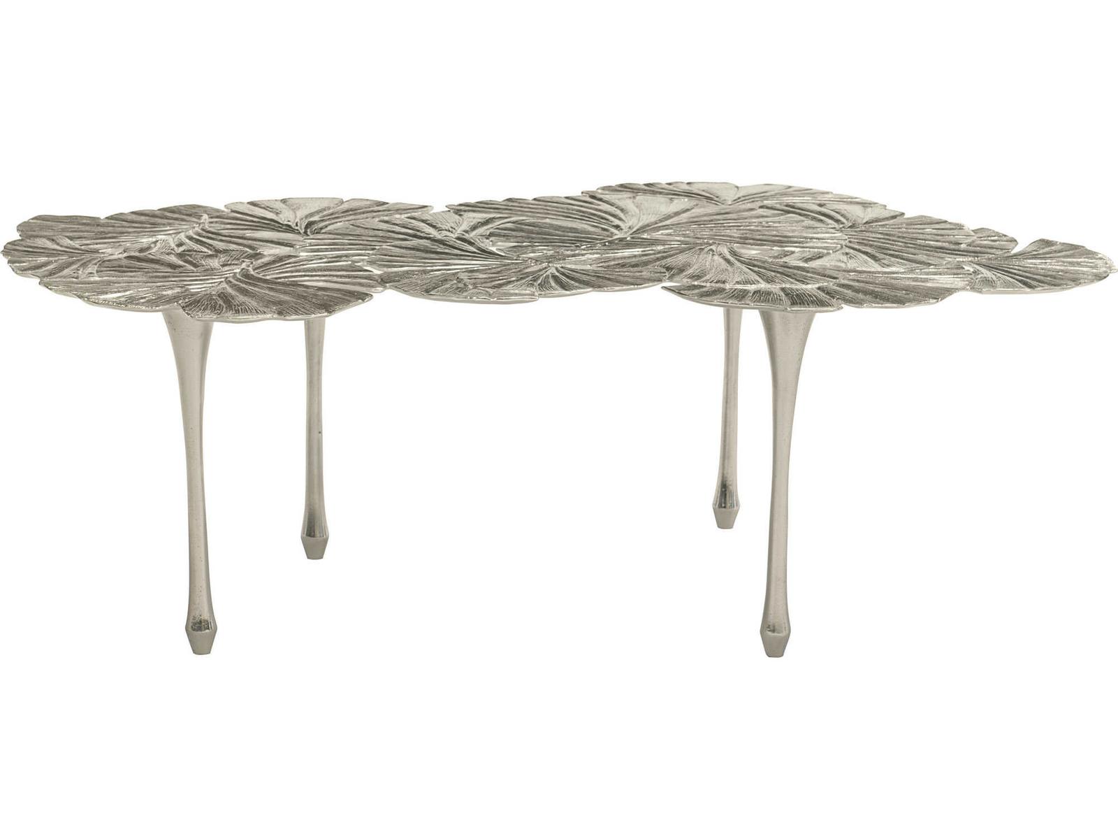 Annabella Rectangular Metal Cocktail Table in Satin Nickel