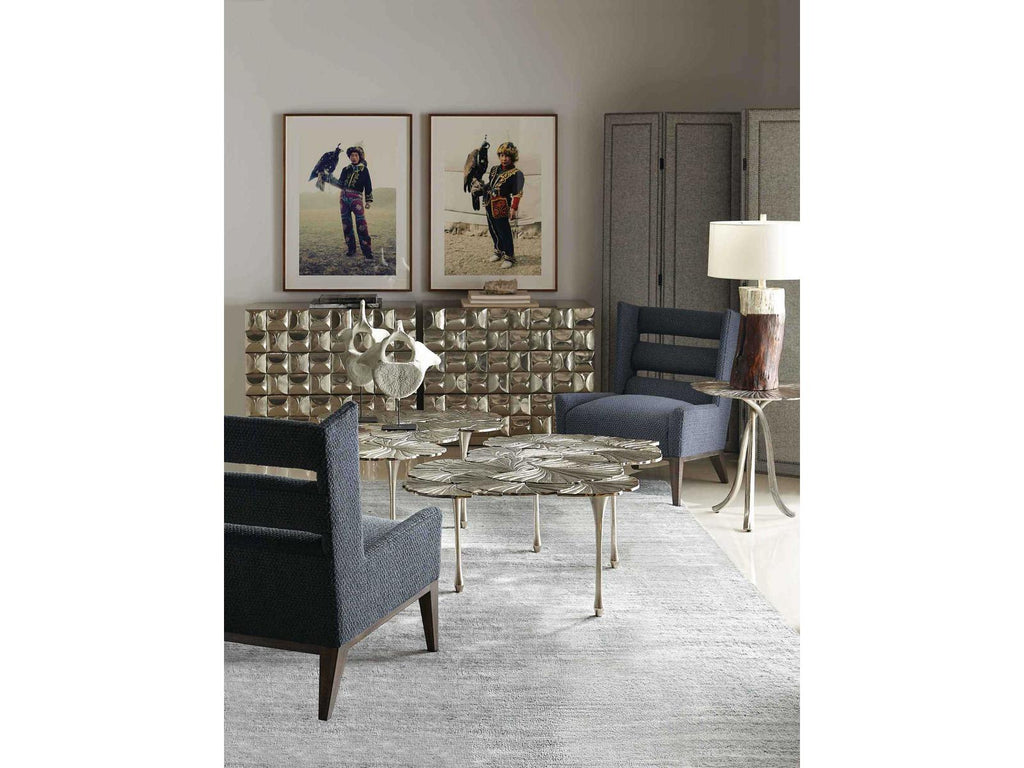 Annabella Rectangular Metal Cocktail Table in Satin Nickel
