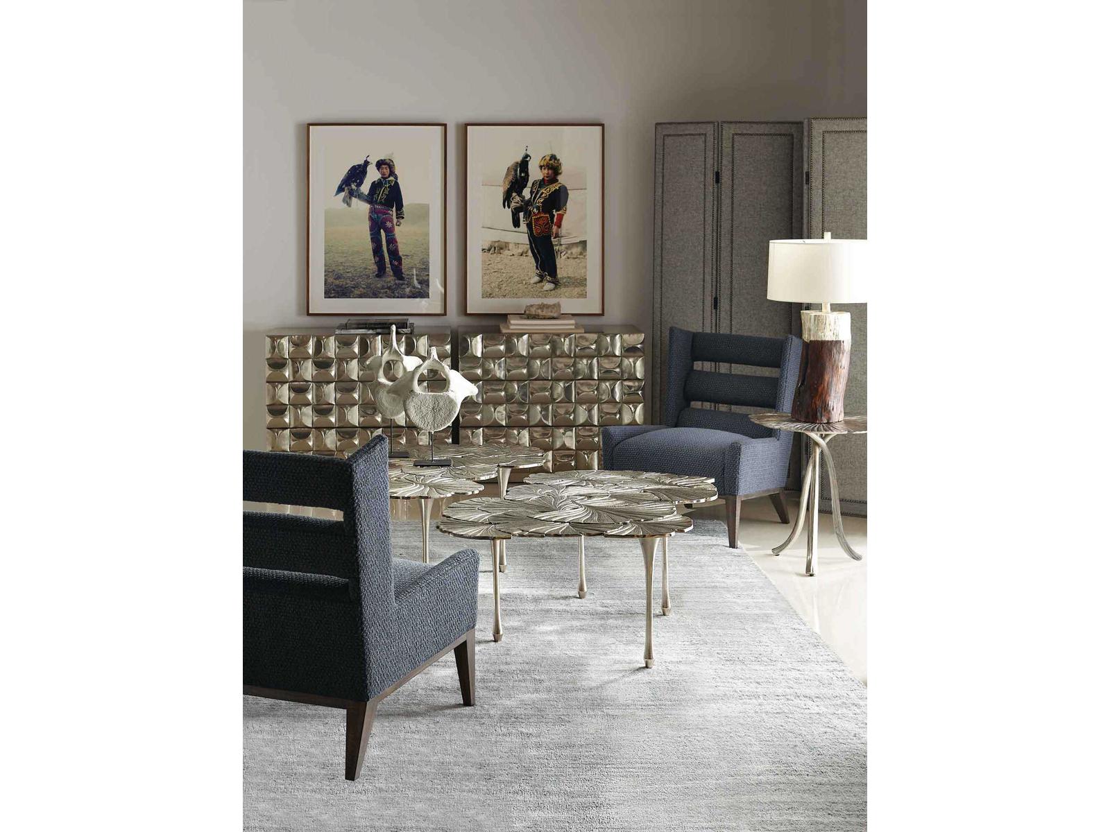 Annabella Rectangular Metal Cocktail Table in Satin Nickel