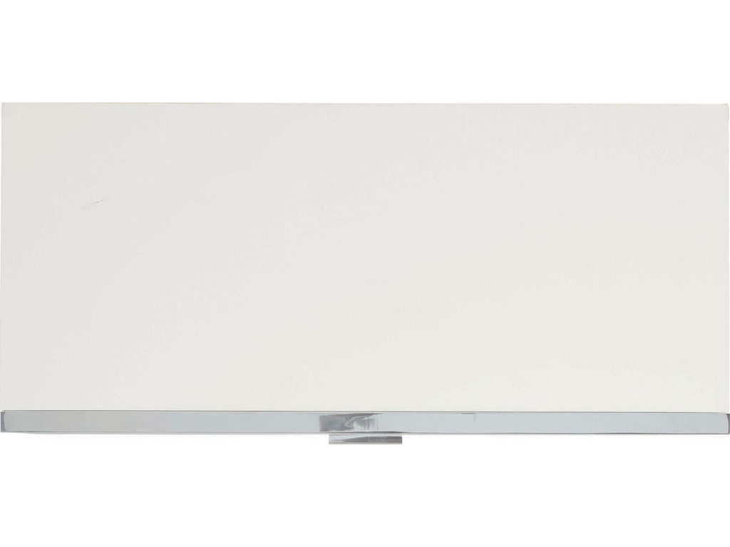 Parkhurst 2-Drawer Nightstand in High Sheen White Lacquer and Stainless Steel