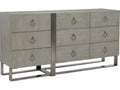 Linea 9-Drawer Dresser in Cerused Greige and Textured Graphite