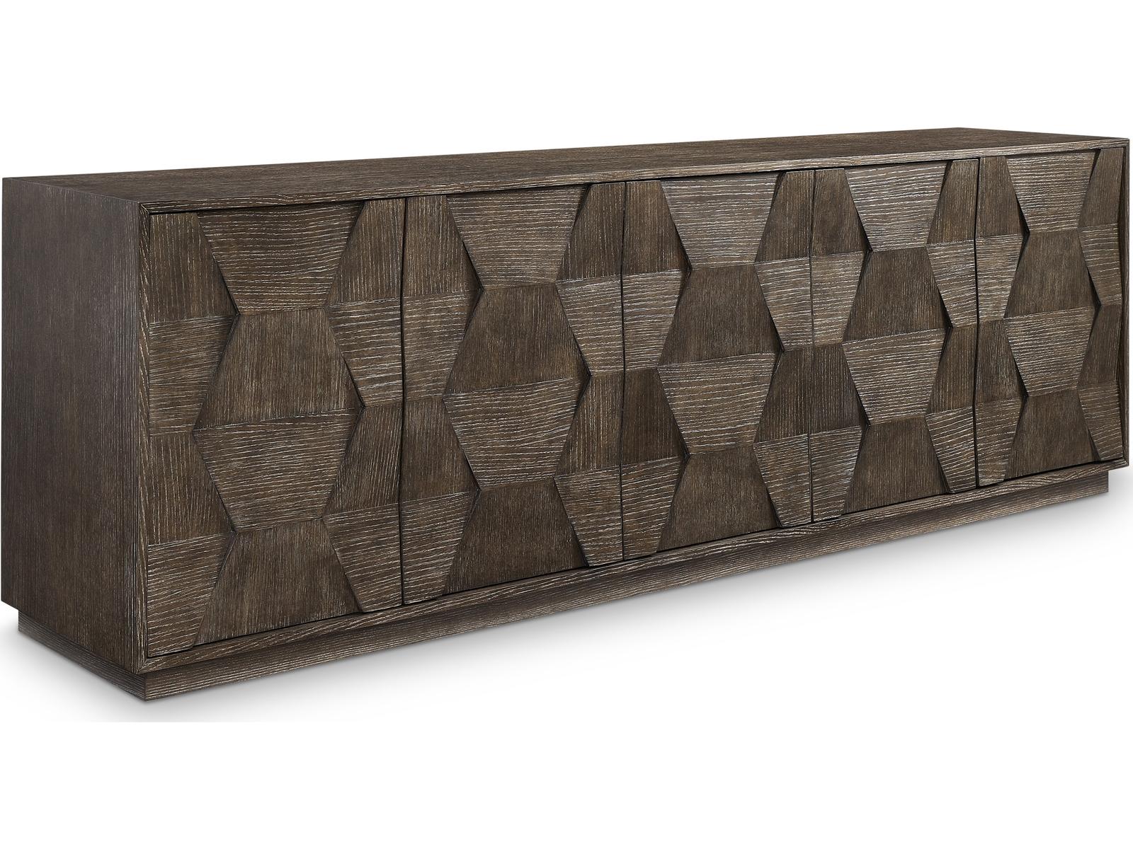 Linea 92-Inch Rectangle Entertainment Console in Cerused Charcoal