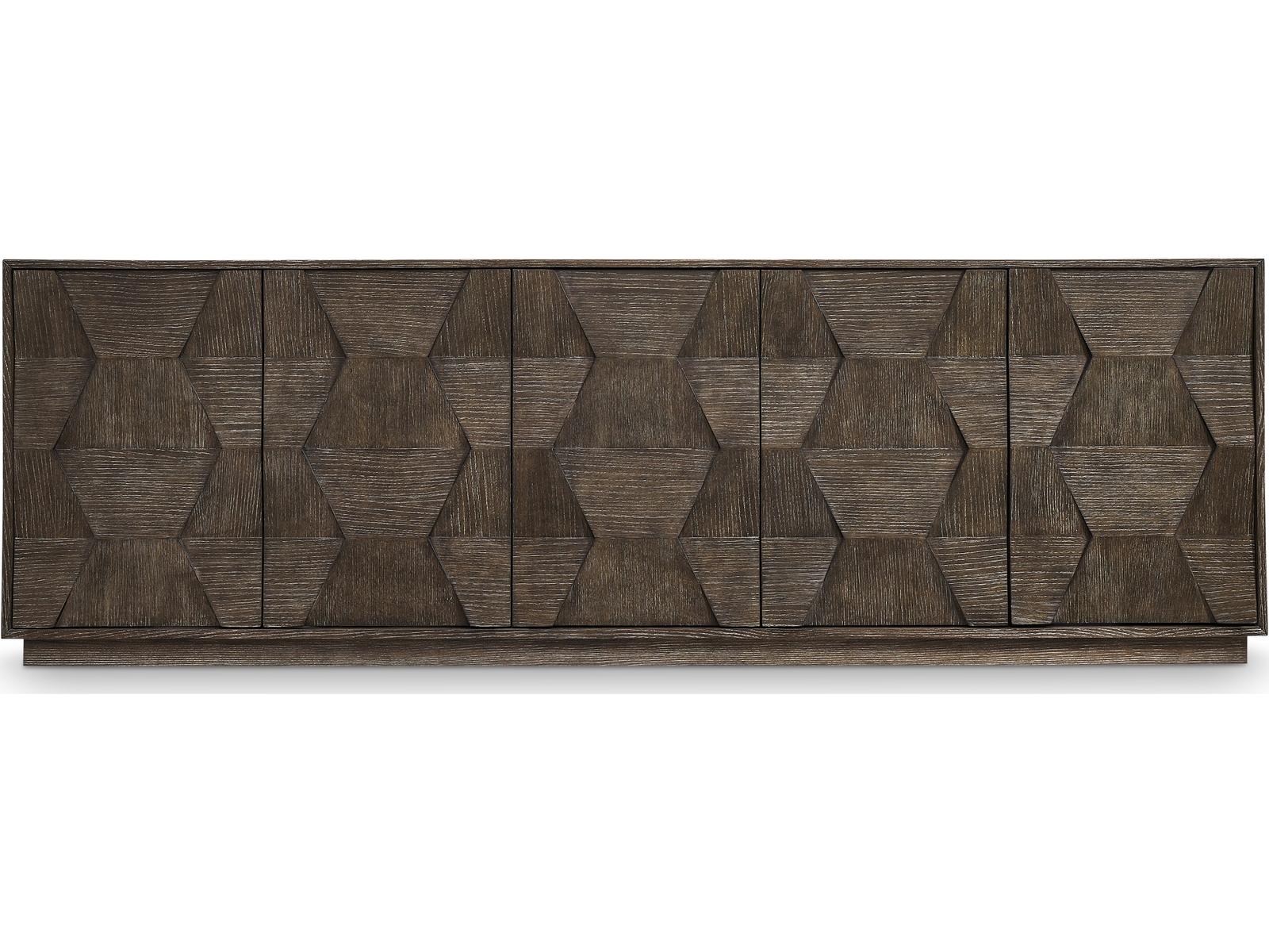 Linea 92-Inch Rectangle Entertainment Console in Cerused Charcoal