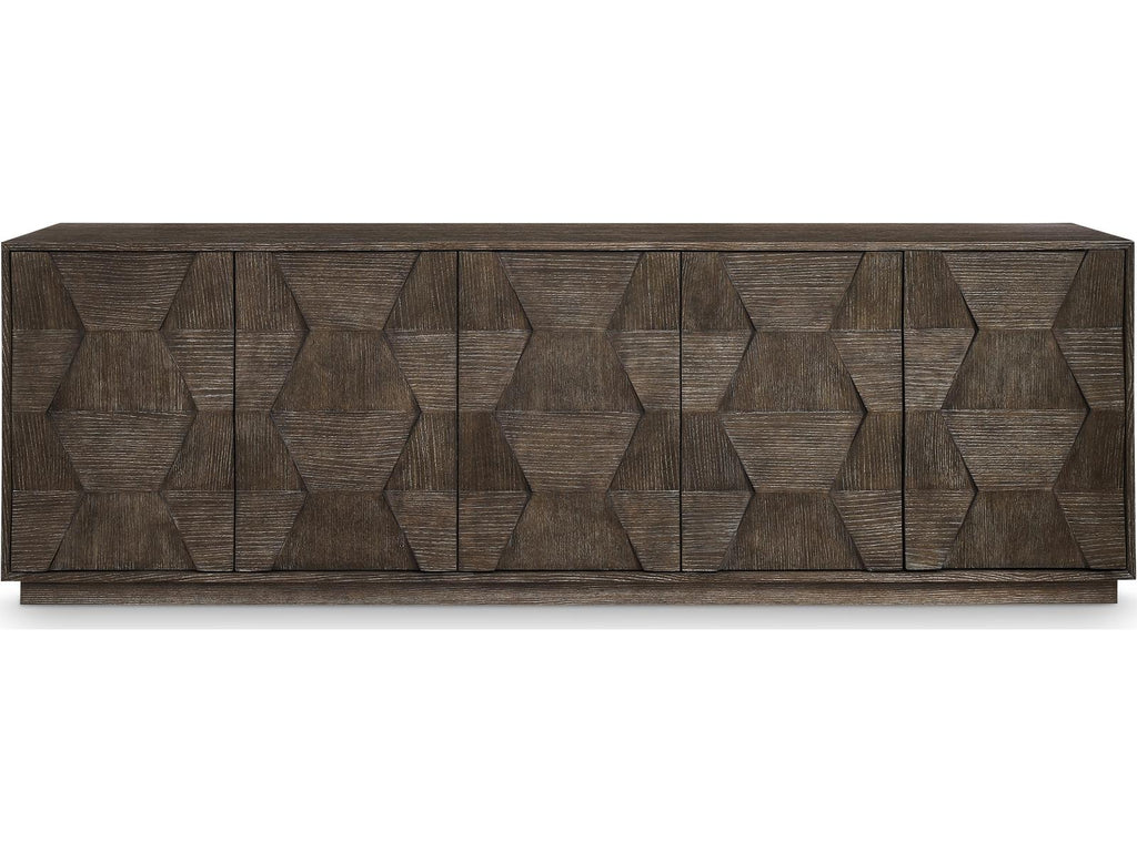 Linea 92-Inch Rectangle Entertainment Console in Cerused Charcoal