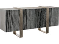 Linea 4-Door Entertainment Sideboard in Black Forest Marble and Graphite