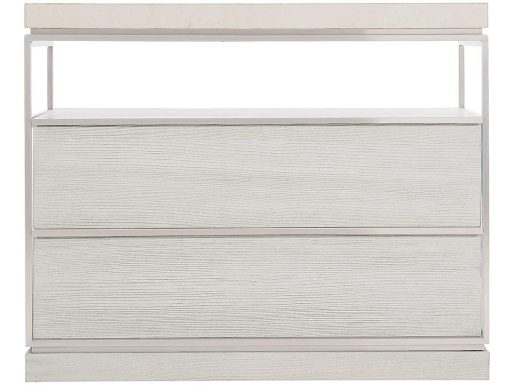 Bryne Scandinavian Minimalist Nightstand with White Marble Top