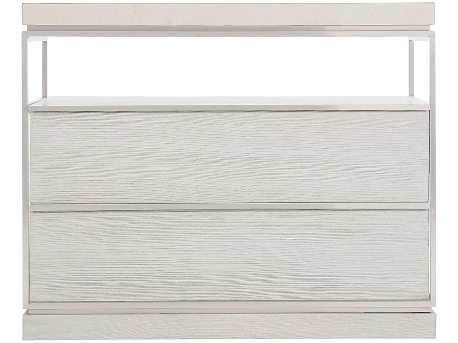 Bryne Scandinavian Minimalist Nightstand with White Marble Top