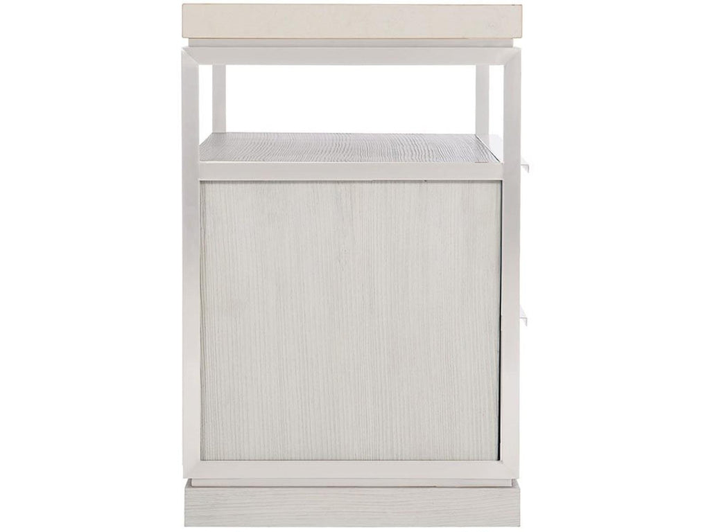 Bryne Scandinavian Minimalist Nightstand with White Marble Top
