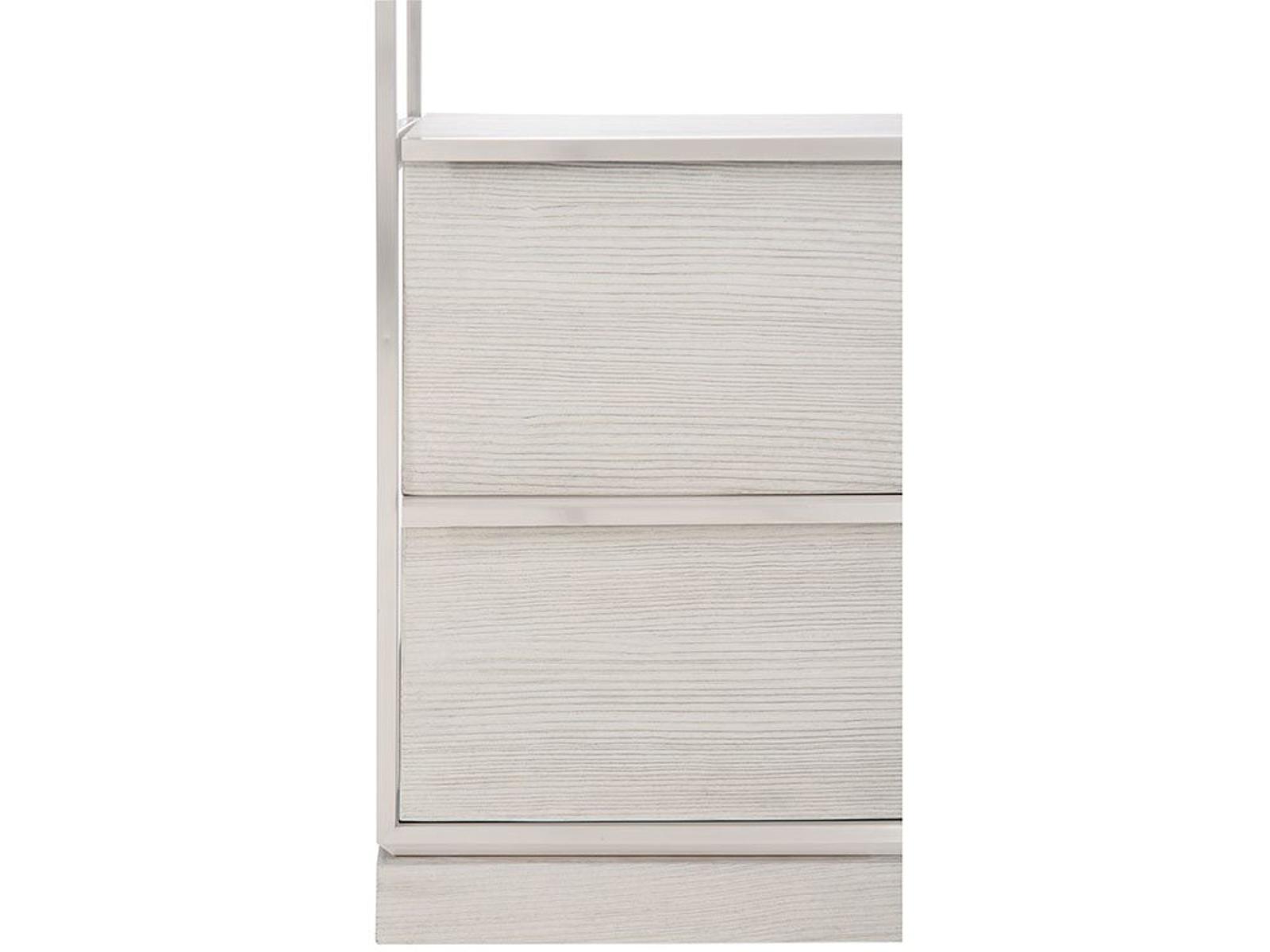Bryne Scandinavian Minimalist Nightstand with White Marble Top