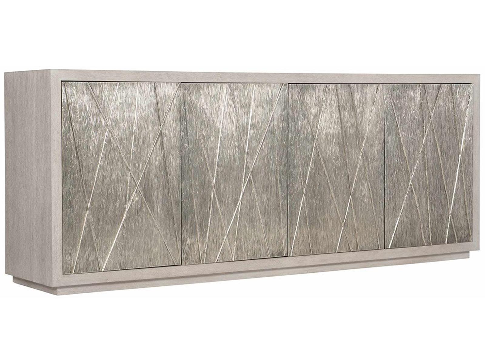 Valora Entertainment Credenza in Weathered Greige and Graphite