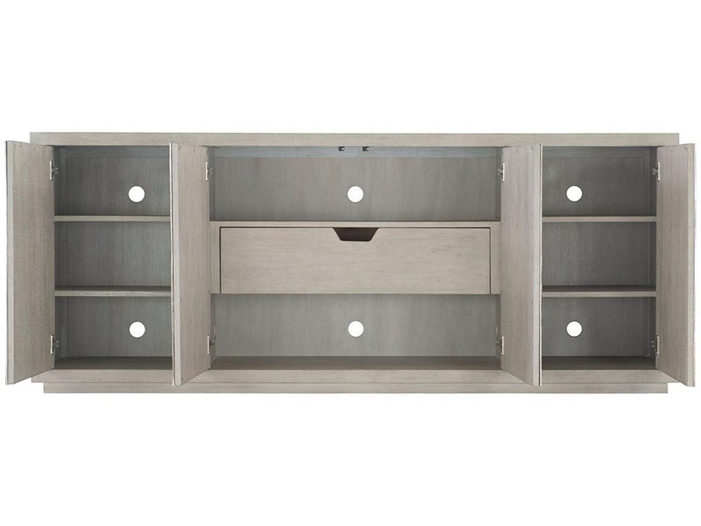 Valora Entertainment Credenza in Weathered Greige and Graphite