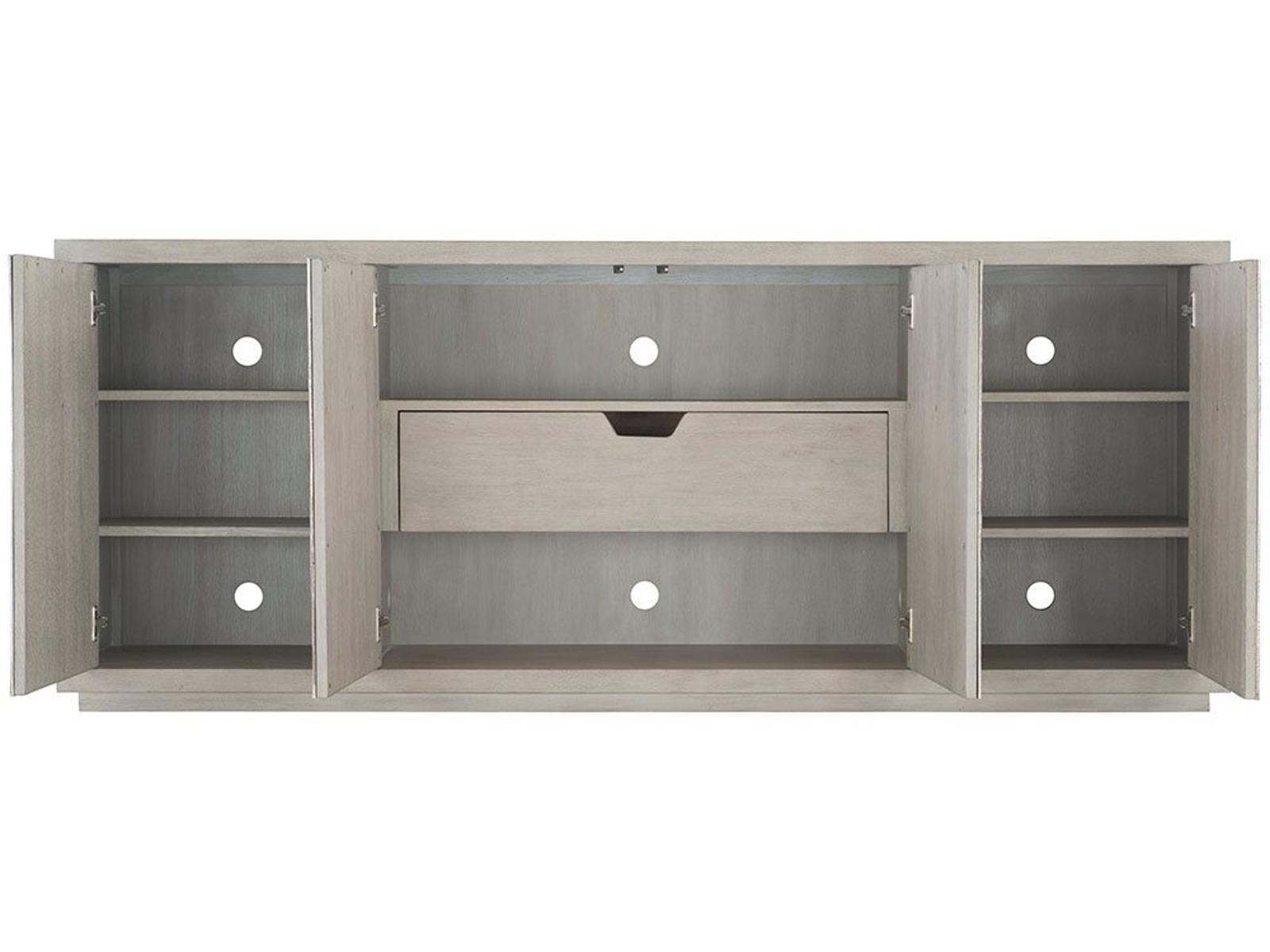 Valora Entertainment Credenza in Weathered Greige and Graphite