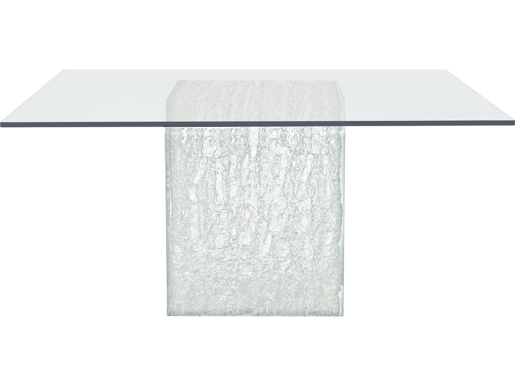 Arctic 60-Inch Square Glass Dining Table with Acrylic Pedestal