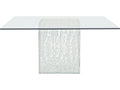 Arctic 60-Inch Square Glass Dining Table with Acrylic Pedestal