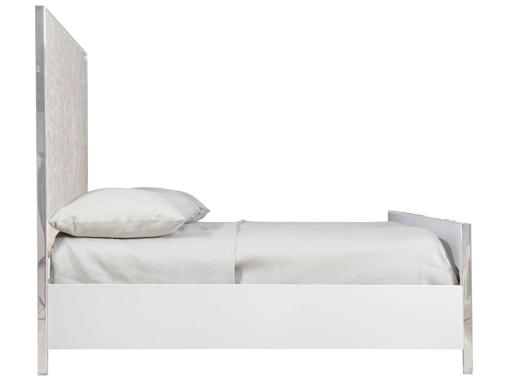 Interiors Helios King Panel Bed with Capiz Shell Headboard and Stainless Steel Frame