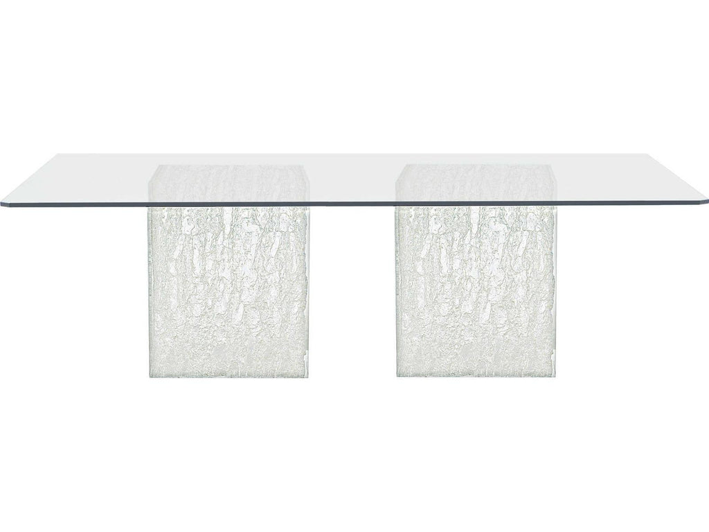 Arctic 100-Inch Rectangular Glass Dining Table with Acrylic Base