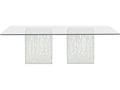 Arctic 100-Inch Rectangular Glass Dining Table with Acrylic Base