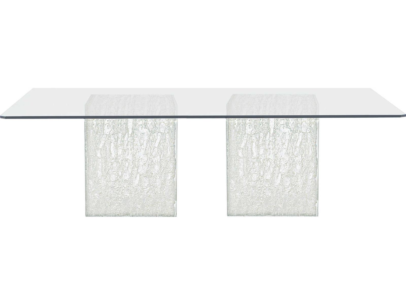 Arctic 100-Inch Rectangular Glass Dining Table with Acrylic Base