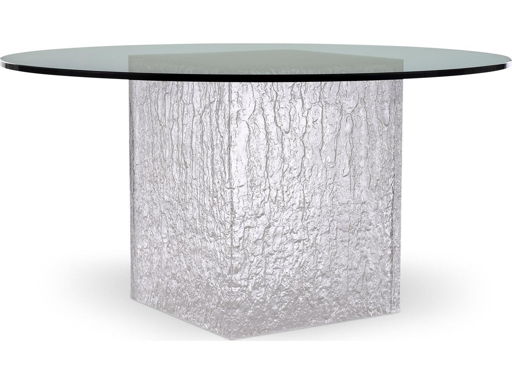 Arctic 54-Inch Round Dining Table with Glass Top and Acrylic Base