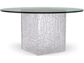 Arctic 54-Inch Round Dining Table with Glass Top and Acrylic Base