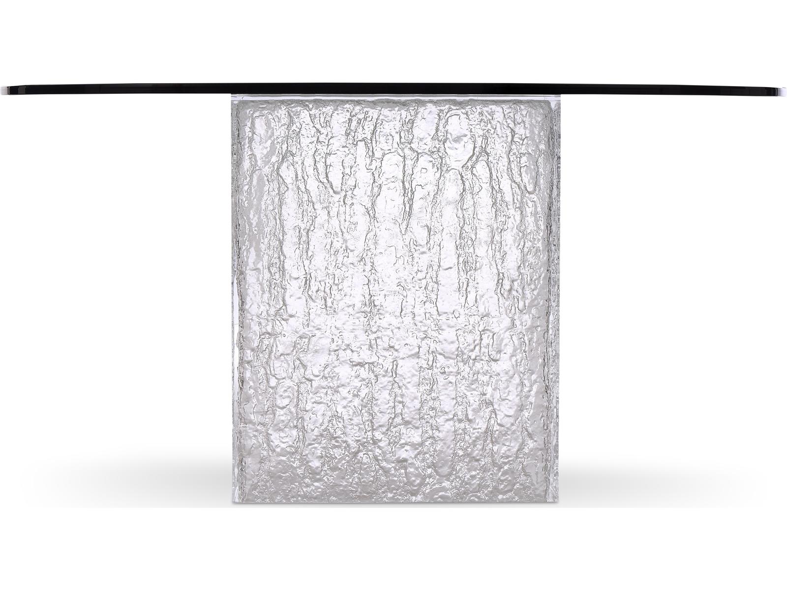 Arctic 54-Inch Round Dining Table with Glass Top and Acrylic Base