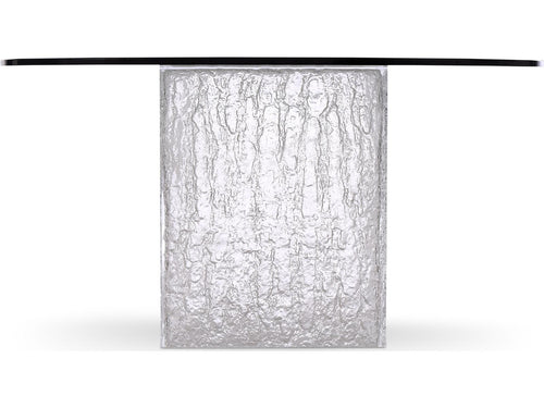Arctic 54-Inch Round Dining Table with Glass Top and Acrylic Base