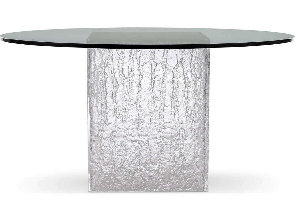 Arctic 54-Inch Round Dining Table with Glass Top and Acrylic Base