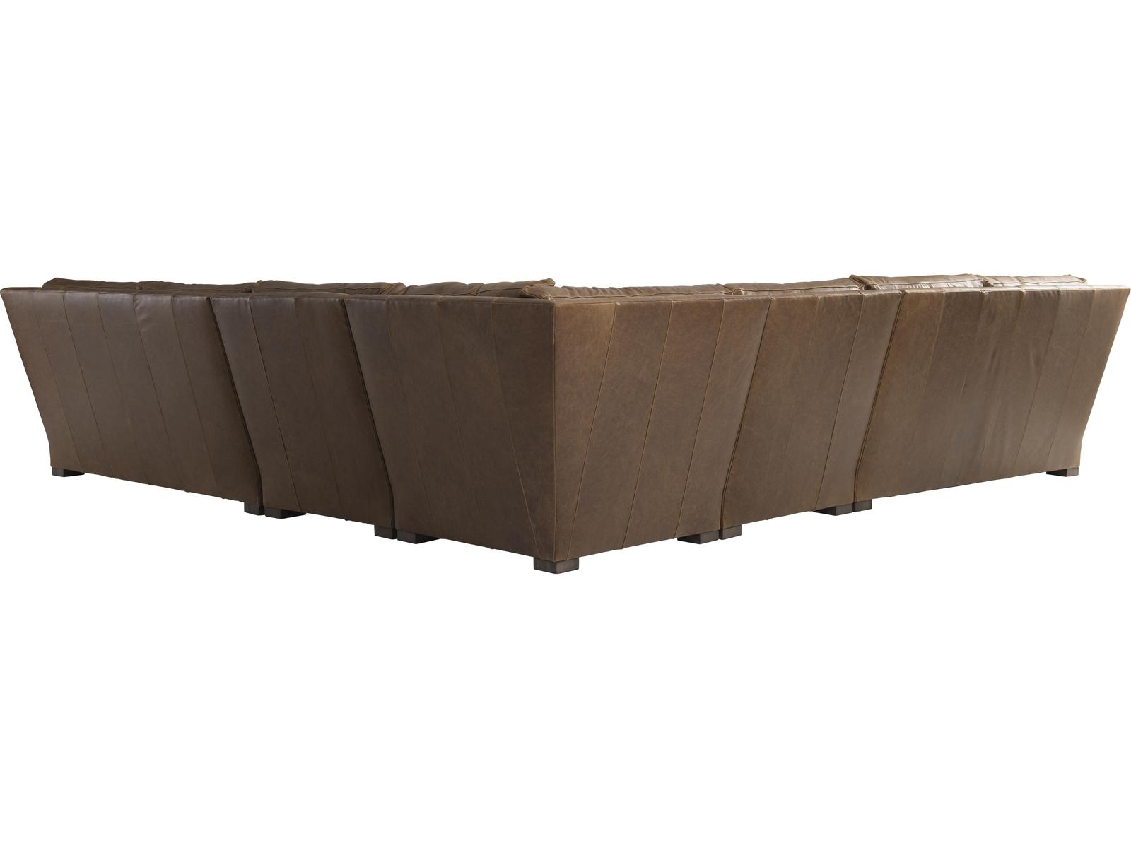 Ventura 5-Piece Modular Leather Sectional Sofa in Brown