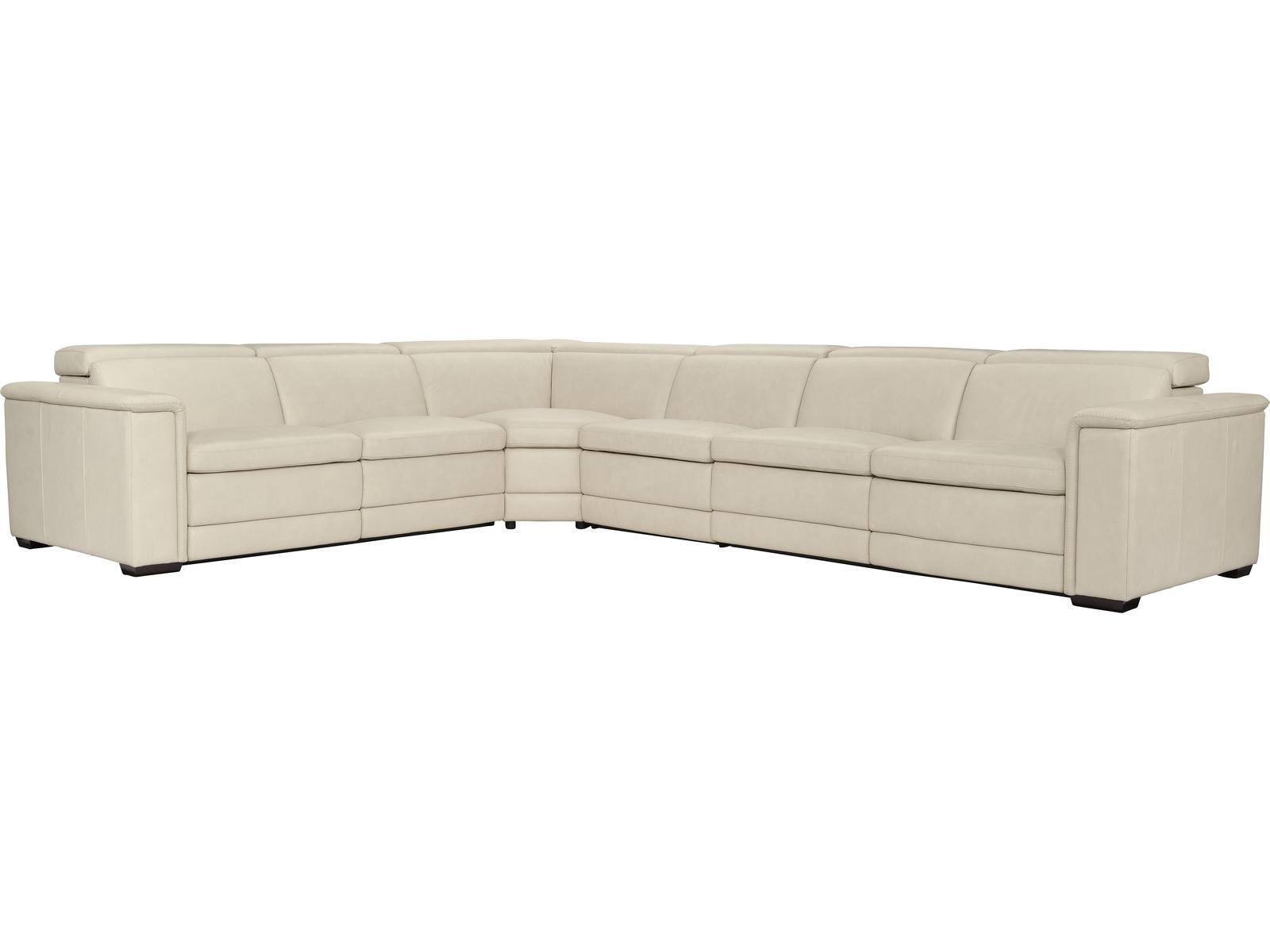 Lioni 4-Piece Modular Power Motion Top-Grain Leather Sectional with USB Ports