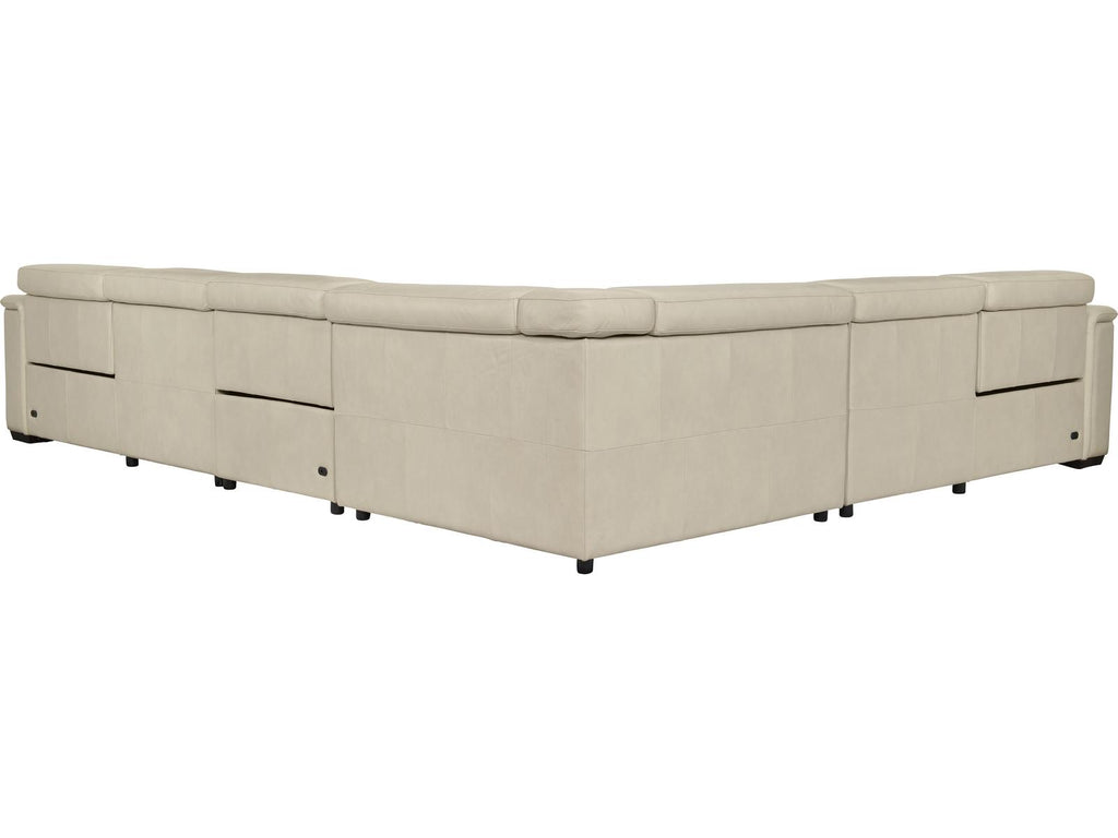 Lioni 4-Piece Modular Power Motion Top-Grain Leather Sectional with USB Ports