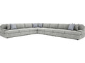 Serena 6-Piece Fabric Sectional Sofa in Gray with Low Track Arms