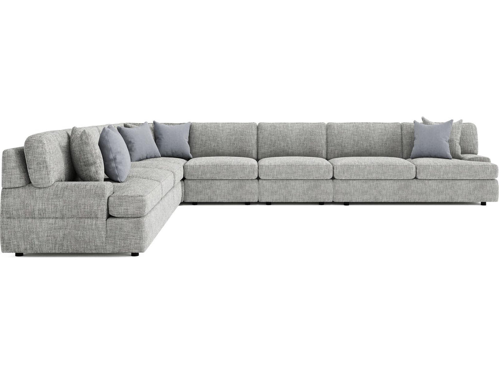 Serena 6-Piece Fabric Sectional Sofa in Gray with Low Track Arms