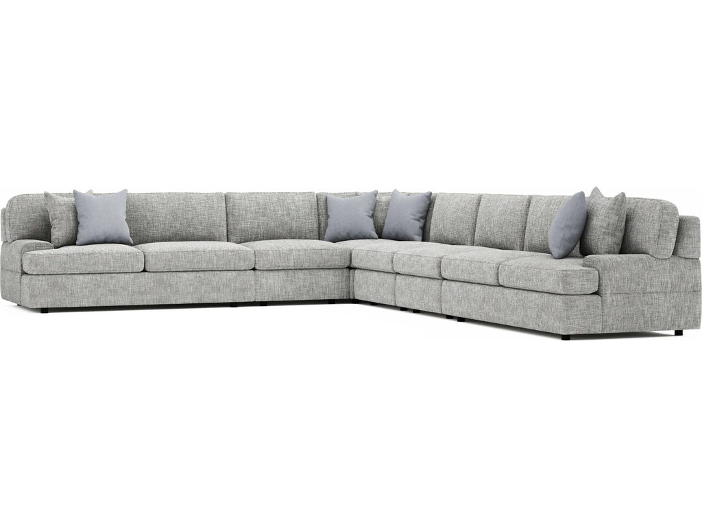 Serena 6-Piece Fabric Sectional Sofa in Gray with Low Track Arms