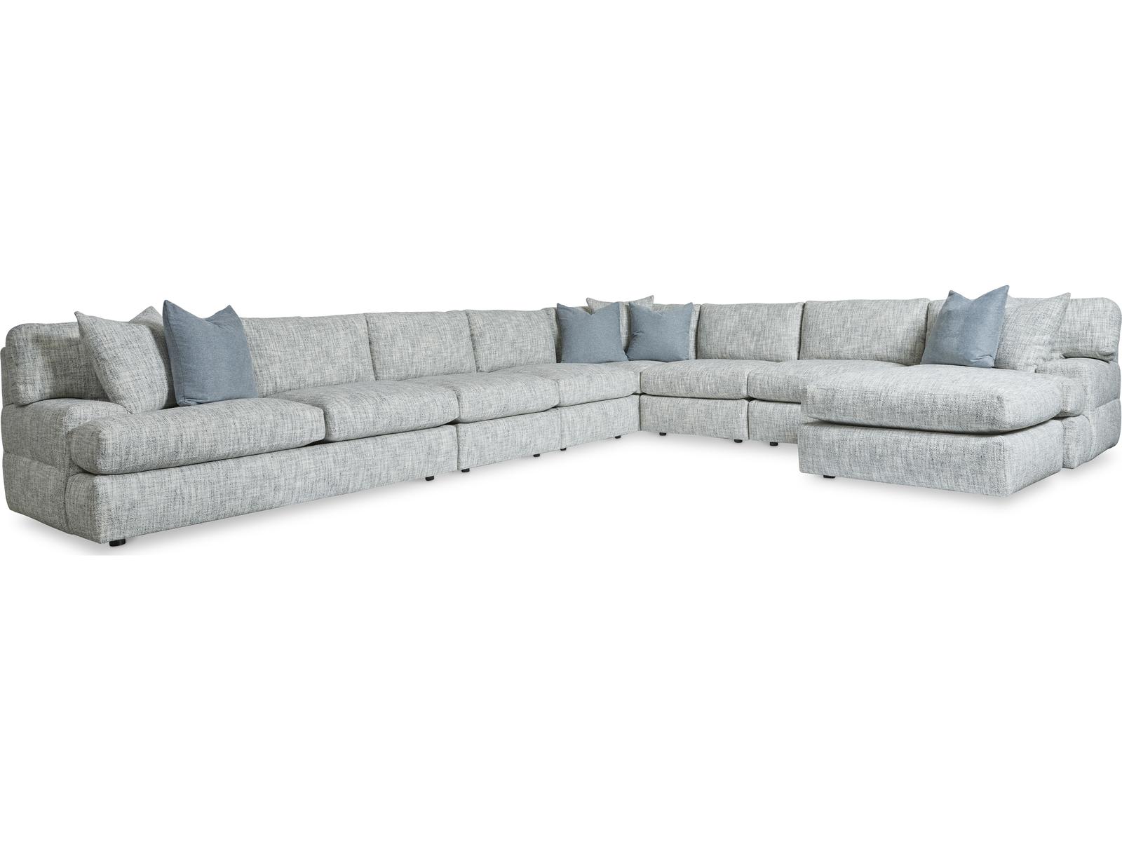 Serena 7-Piece Modular Fabric Sectional Sofa in Grey